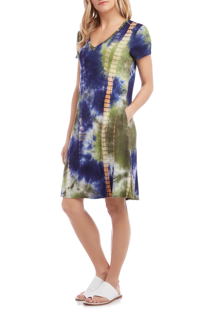 Quinn V-Neck T-Shirt Dress, Alternate, color, TYE DYE