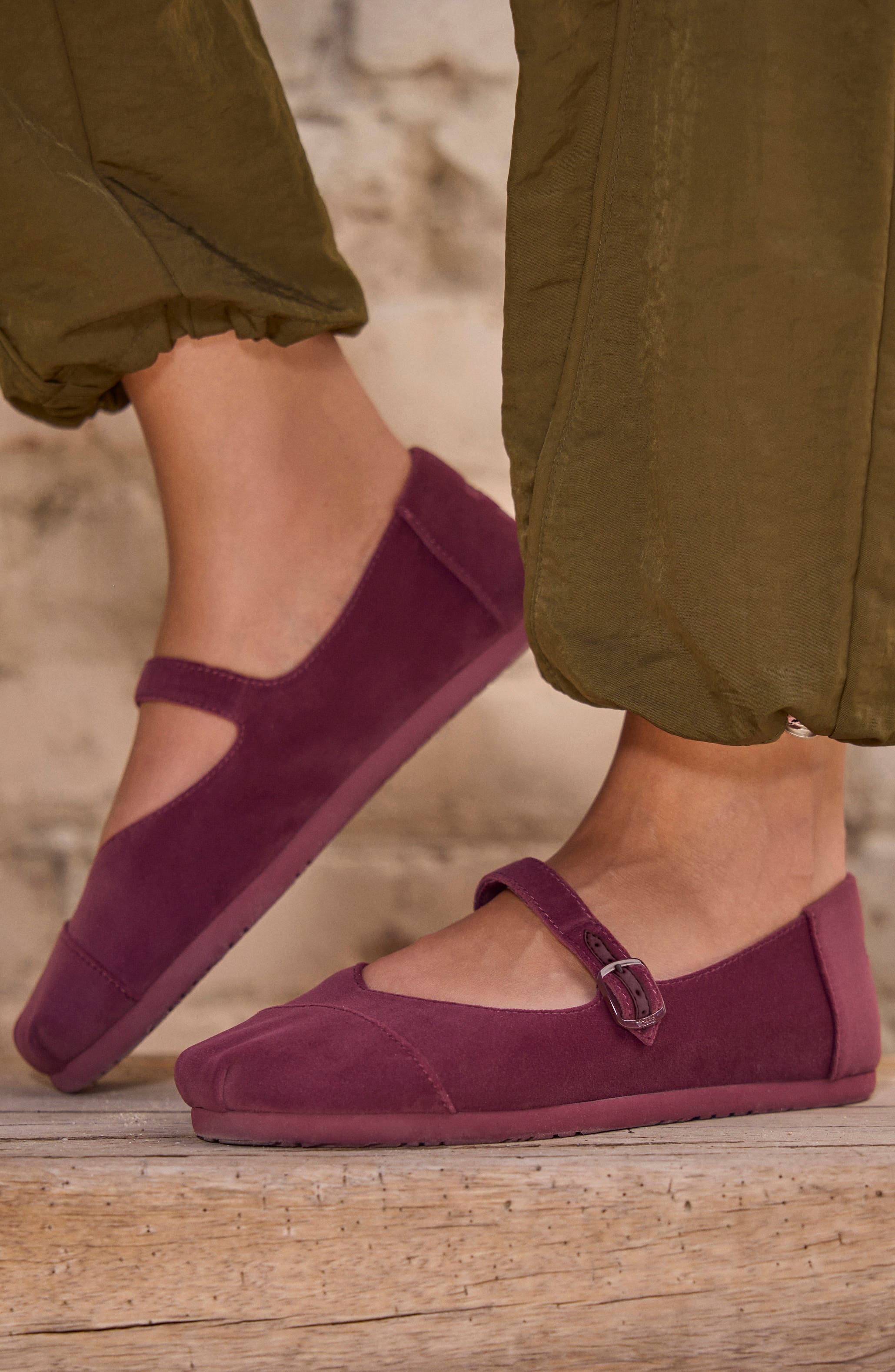 Alpargata Mary Jane Flat, Alternate, color, DARK RED