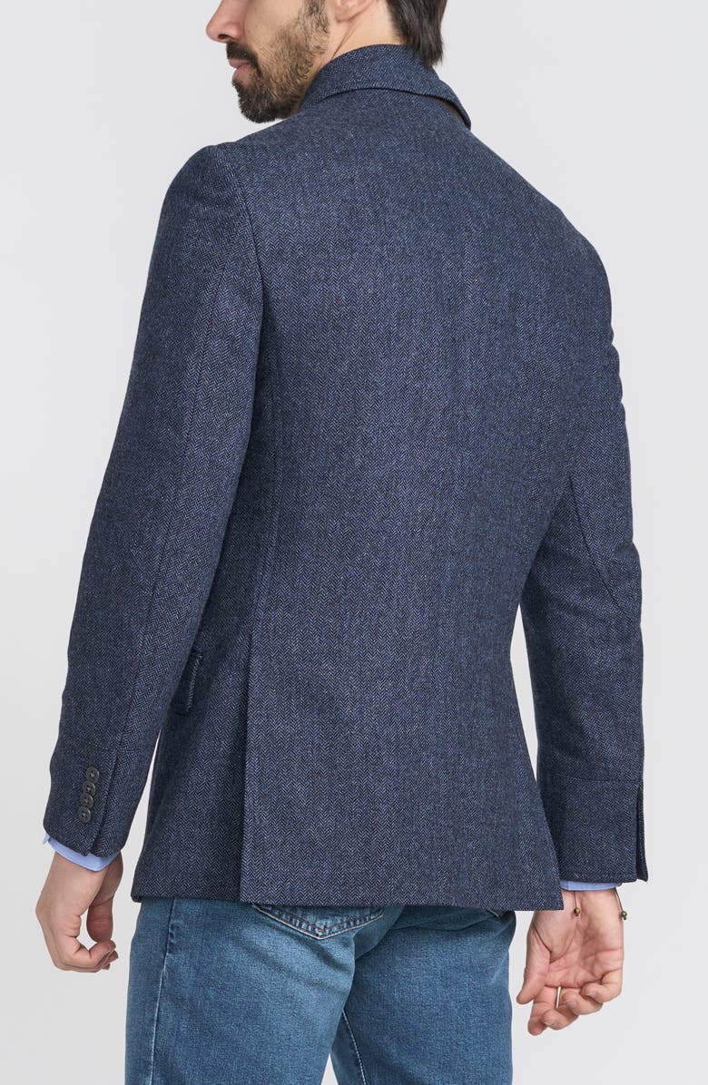 FLYNT Blue Herringbone Wool & Cashmere Hybrid Sport Coat with Removable Bib, Alternate, color, Blue