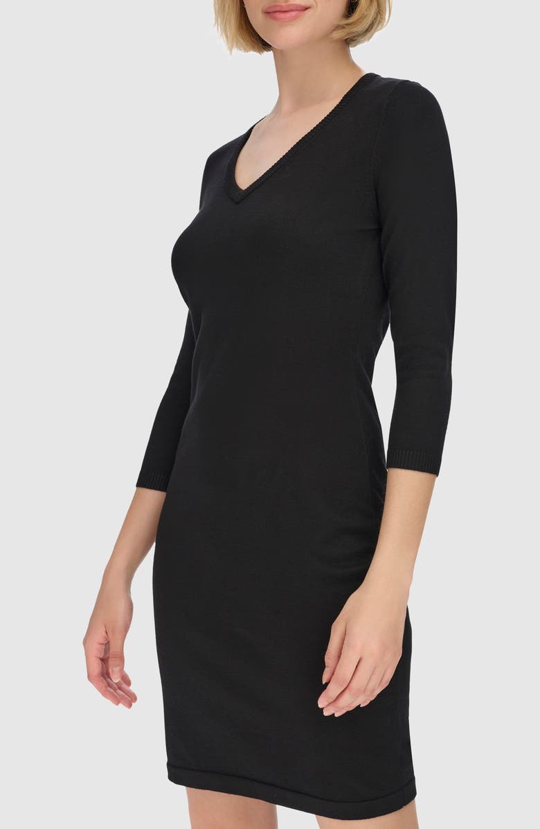 Calvin Klein V-Neck Sweater Dress, Alternate, color, 