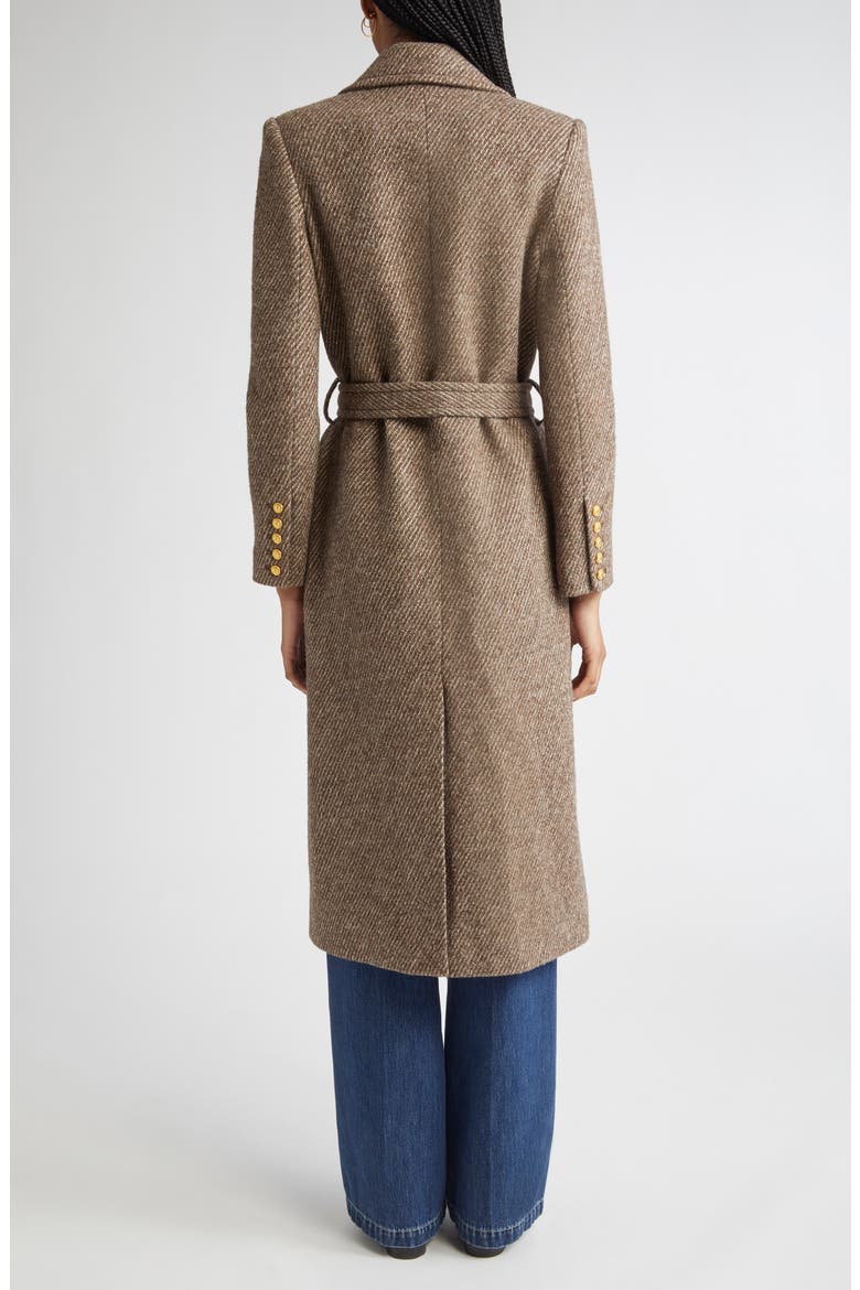 Kolina Double Breasted Wool Blend Coat, Alternate, color, BRACKEN BROWN/ GOLD