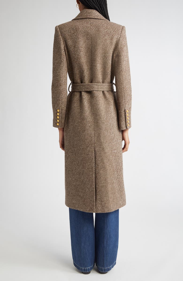L'AGENCE Kolina Double Breasted Wool Blend Coat, Alternate, color, Bracken Brown/ Gold