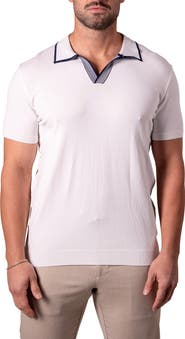 Maceoo Tipped Johnny Collar Polo