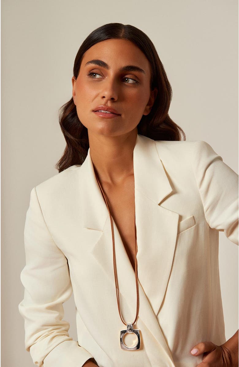 CXC Aldaba Long Necklace, Alternate, color, Silver