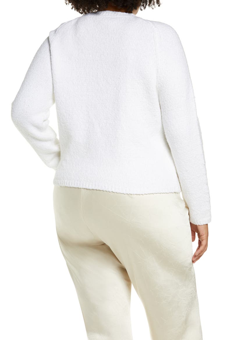 Crewneck Organic Cotton Blend Pebbled Sweater, Alternate, color, OPTIC WHITE
