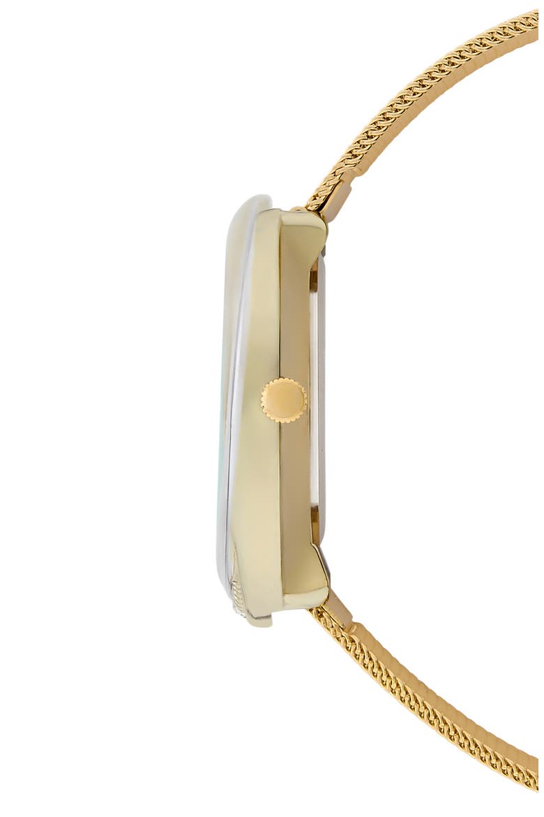 Nova 3 Faux Leather Strap Watch, 35mm, Alternate, color, GOLD