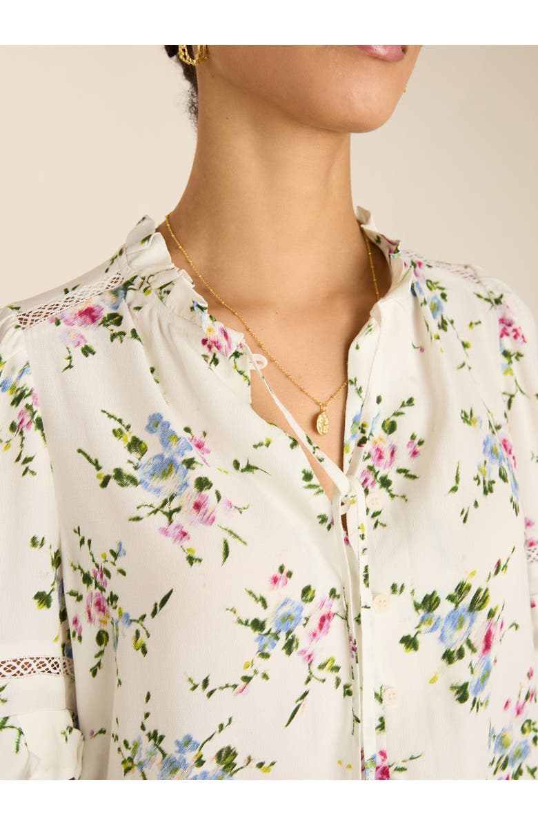 Baukjen Clemenza Romantic Tie-Neck Blouse, Alternate, color, White Bouquet