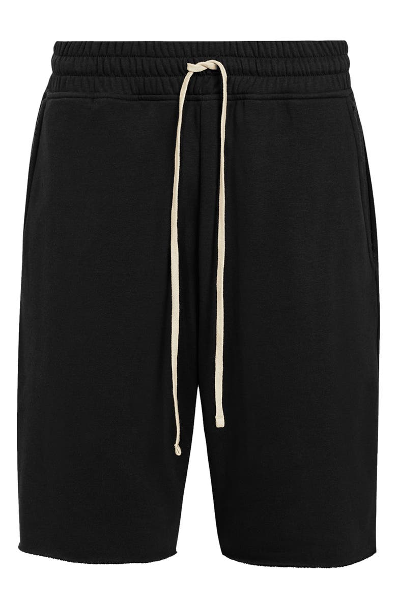 AllSaints Helix Straight Fit Cotton Blend Sweat Shorts, Alternate, color, Jet Black