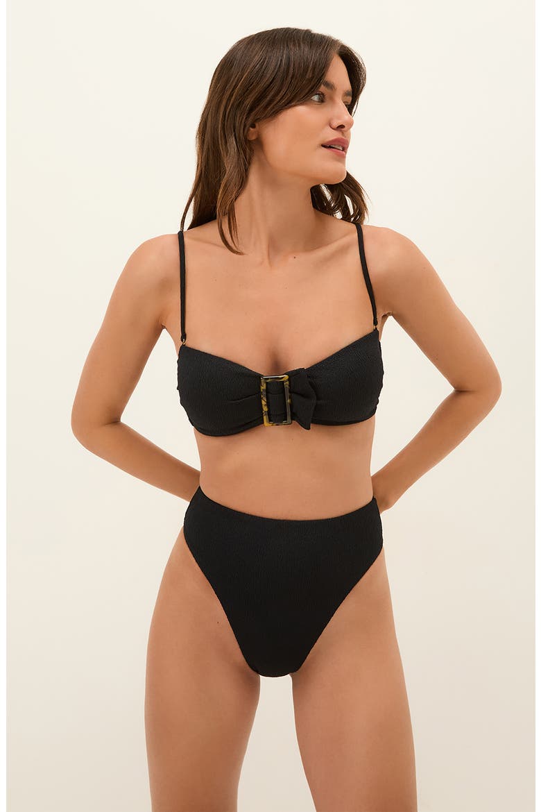 Firenze Sade Bandeau Bikini Top, Alternate, color, BLACK