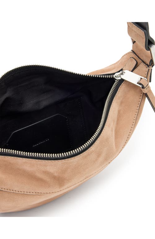 Allsaints Luna Suede Crossbody Bag In Brown