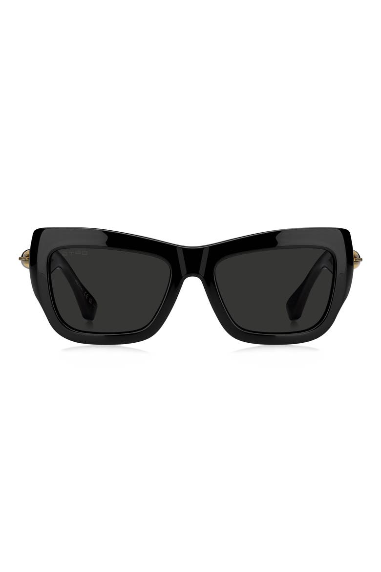 56mm Rectangular Sunglasses, Main, color, BLACK/ GREY