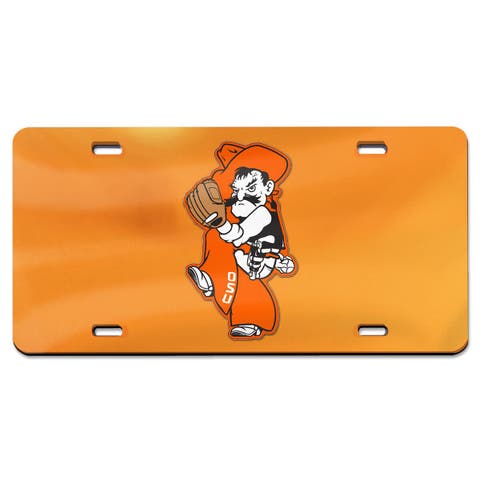 Orange Oklahoma State Cowboys Baseball Pete Wind Up Laser Cut Acrylic License Plate