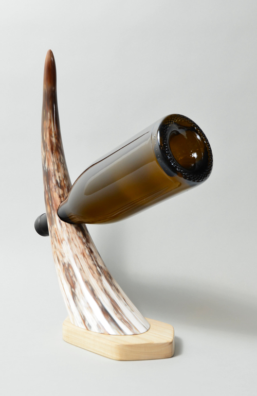 Maadili Collective Balanced Horn Wine Holder In Multi