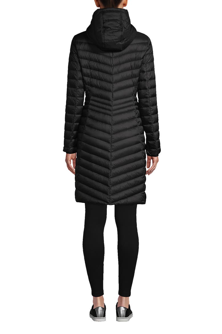 Ultralight Packable Long Down Coat, Alternate, color, Black