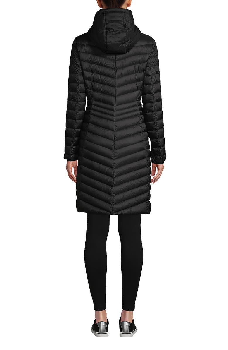Lands' End Ultralight Packable Long Down Coat, Alternate, color, Black