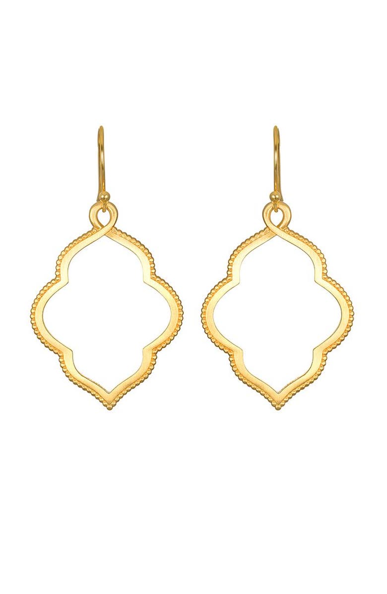 Satya Jewelry Full Bloom Lotus Petal Earrings, Main, color, Gold