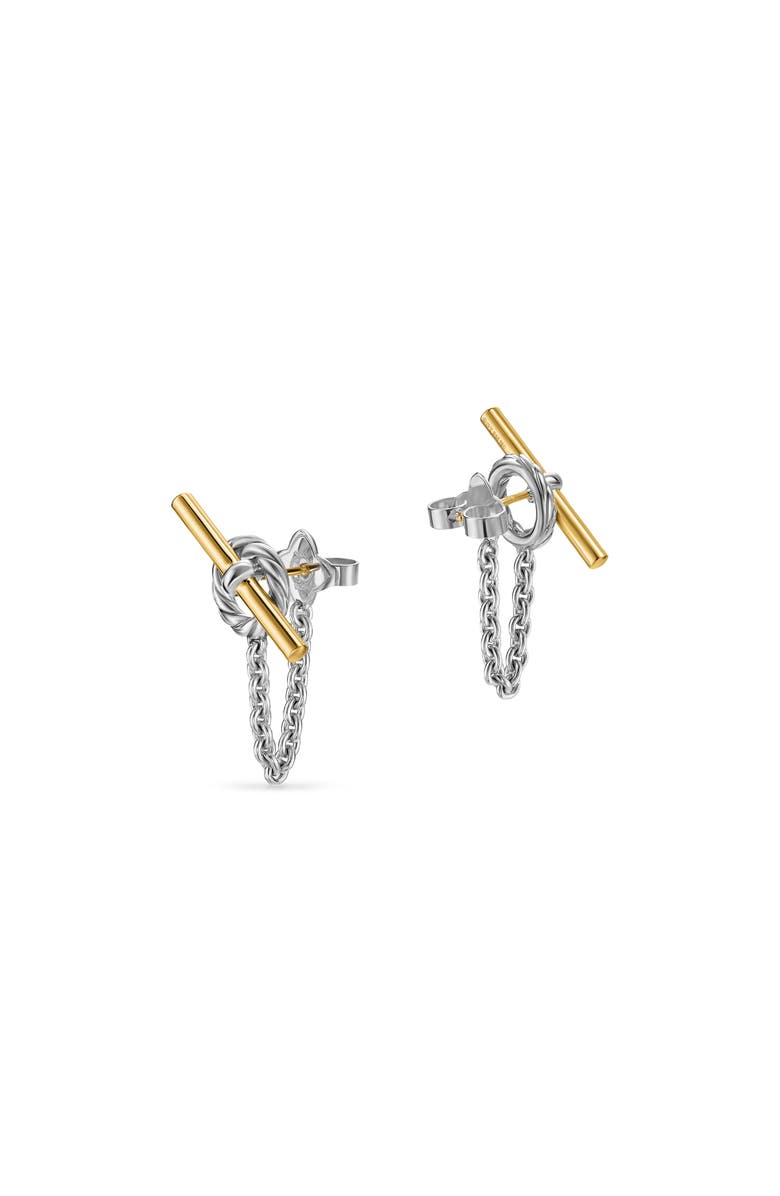 David Yurman DY Mercer<sup>®</sup> Bold Toggle Stud Earrings in Sterling Silver with 18K Yellow Gold, 50.4mm, Alternate, color, 