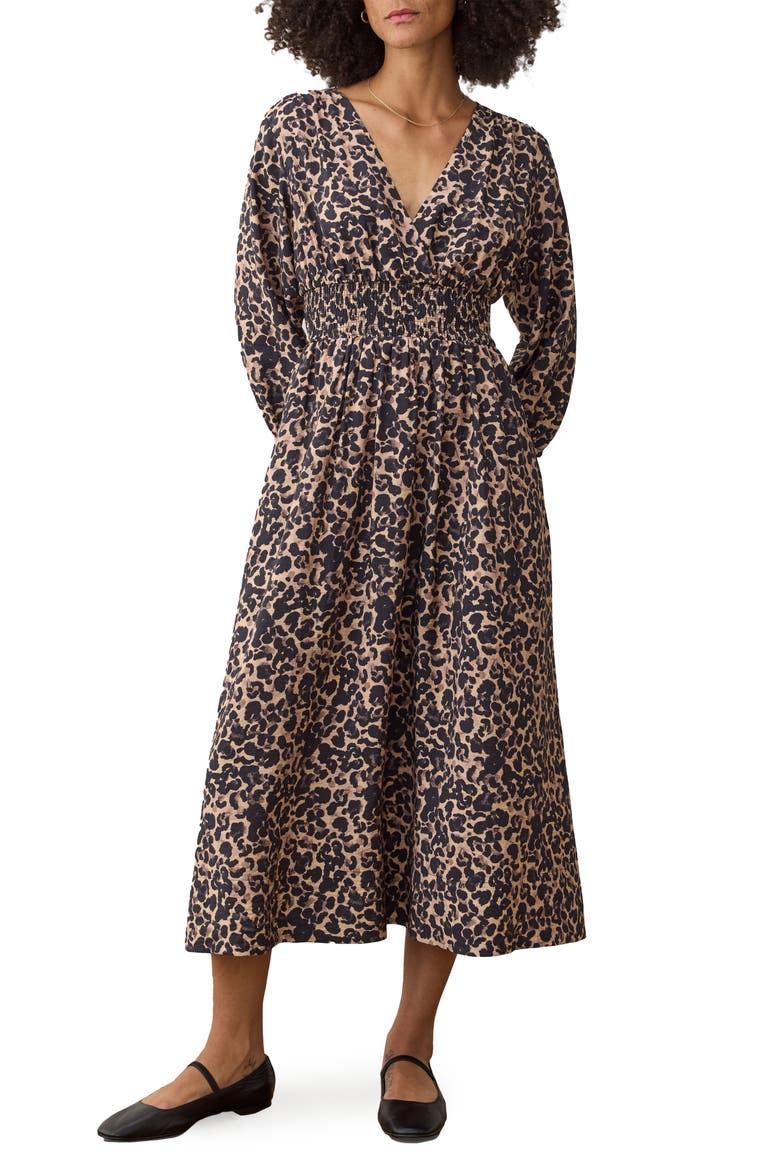 Daphne Leopard Long Sleeve Maxi Dress, Main, color, LEOPARD