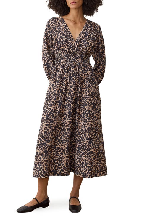 Daphne Leopard Long Sleeve Maxi Dress