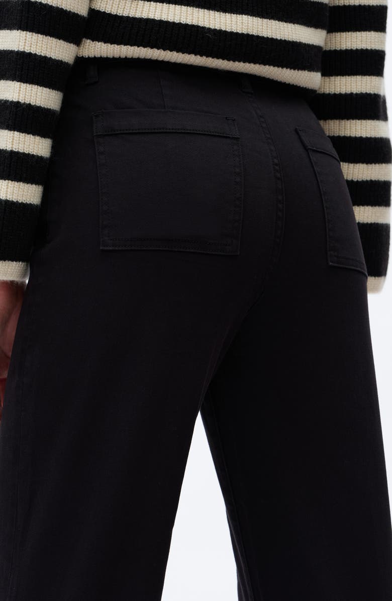 Bayeas Seamed High Waist Raw Hem Crop Wide Leg Jeans, Alternate, color, Black