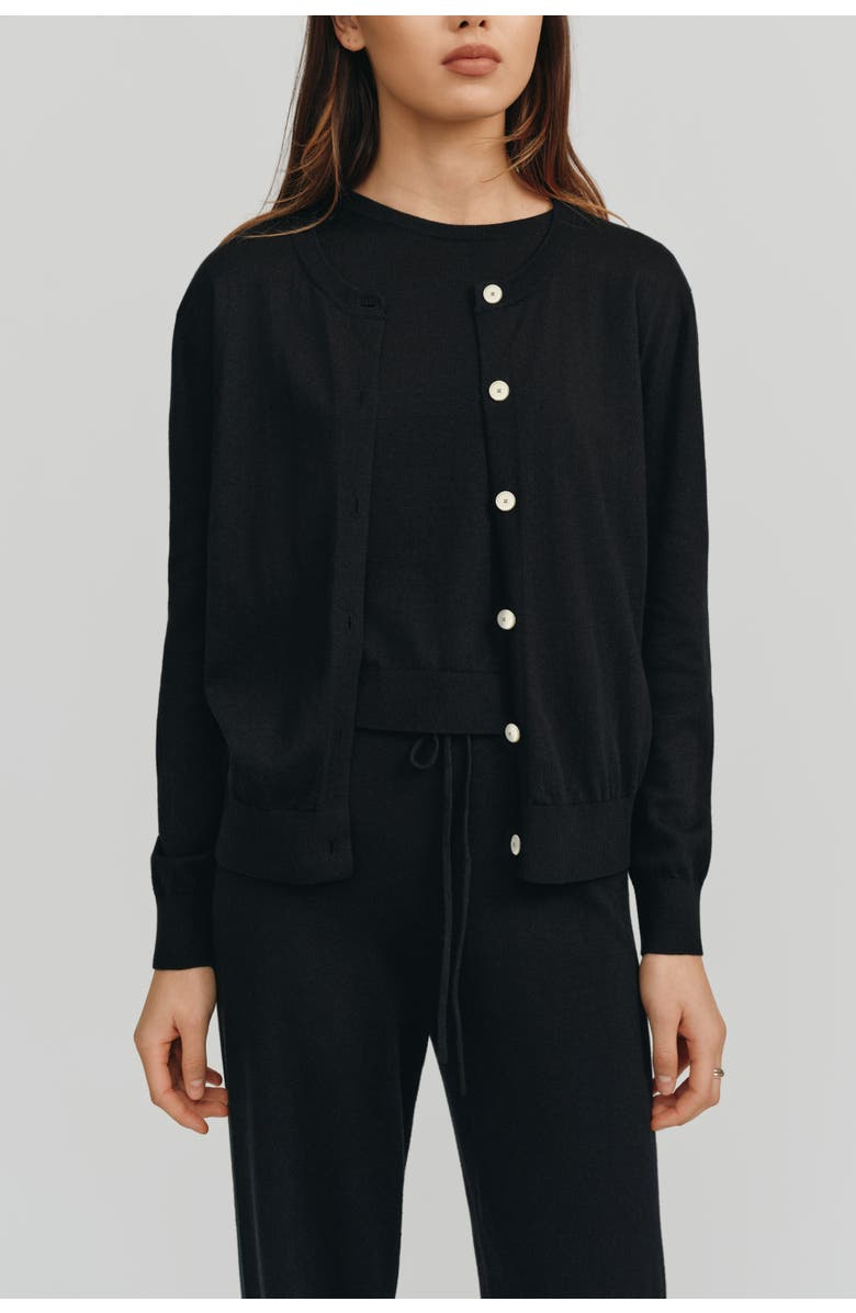 Kathryn McCarron Halle Cardigan, Alternate, color, Black