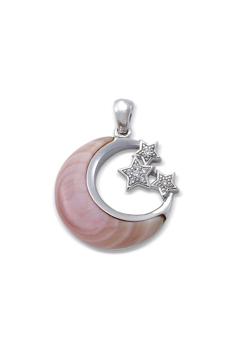Mother of Pearl Moon & Stars Pendant, Main, color, PINK