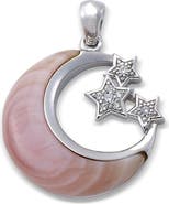 SAMUEL B. Mother of Pearl Moon & Stars Pendant