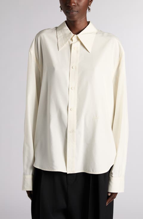 Matte Silk Toile Button-Up Shirt