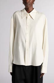 Bottega Veneta Matte Silk Toile Button-Up Shirt