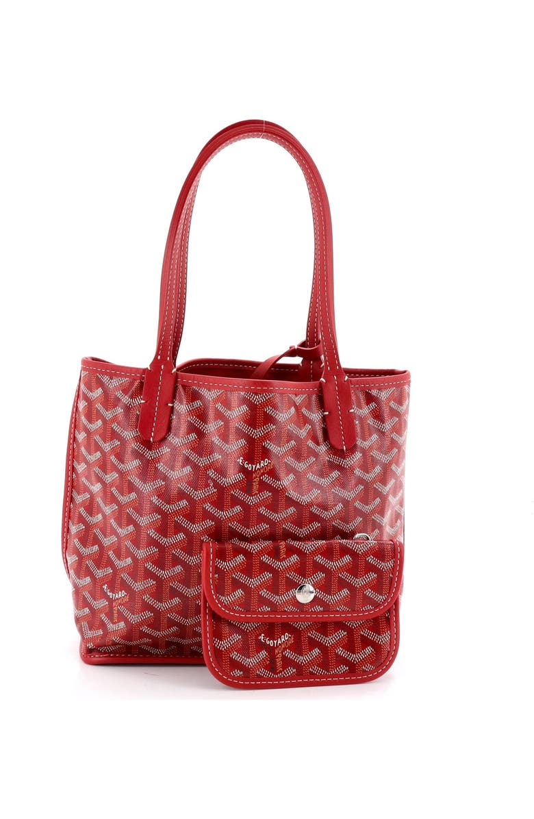 Pre-Owned Goyard Anjou Reversible Tote Coated Canvas Mini, Alternate, color, Red