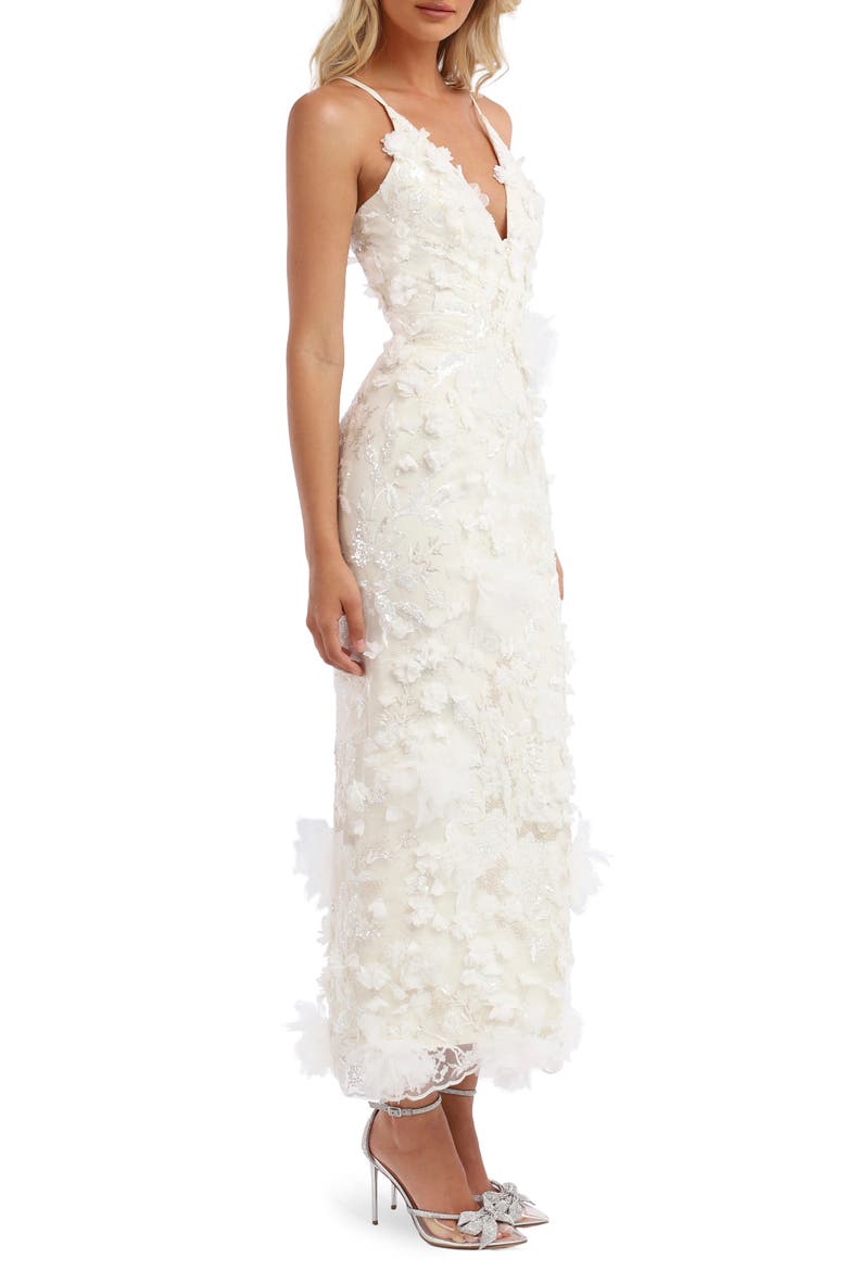 Norah Sequin Floral Gown, Alternate, color, OFF WHITE FLORAL