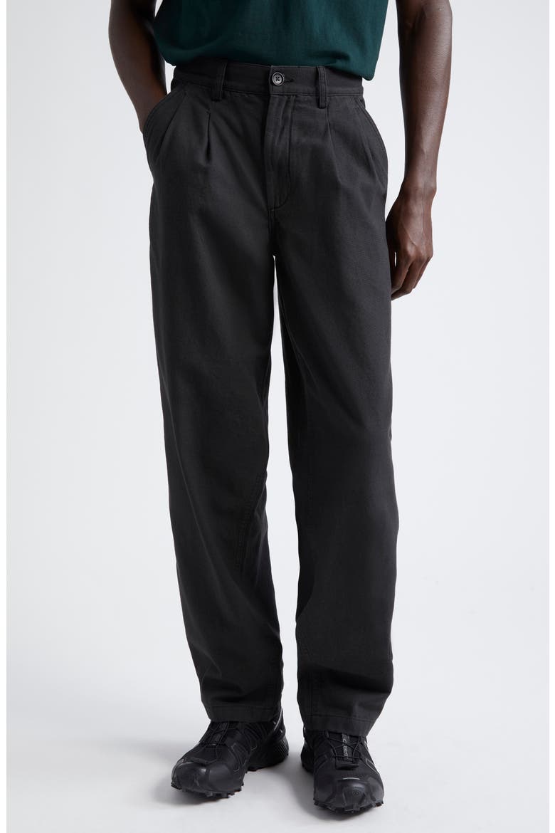 Noah Double Pleat Cotton Pants (Men) | Nordstrom