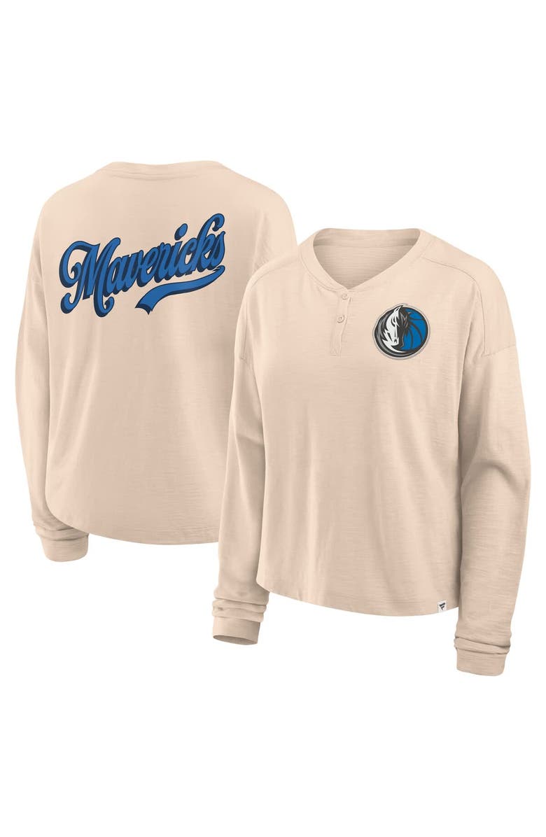 FANATICS Women
s Fanatics Natural Dallas Mavericks Boxed Out Drop Fashion Long Sleeve T-Shirt, Main, color, Natural