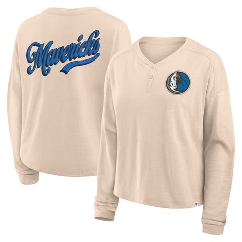 Women
s Fanatics Natural Dallas Mavericks Boxed Out Drop Fashion Long Sleeve T-Shirt