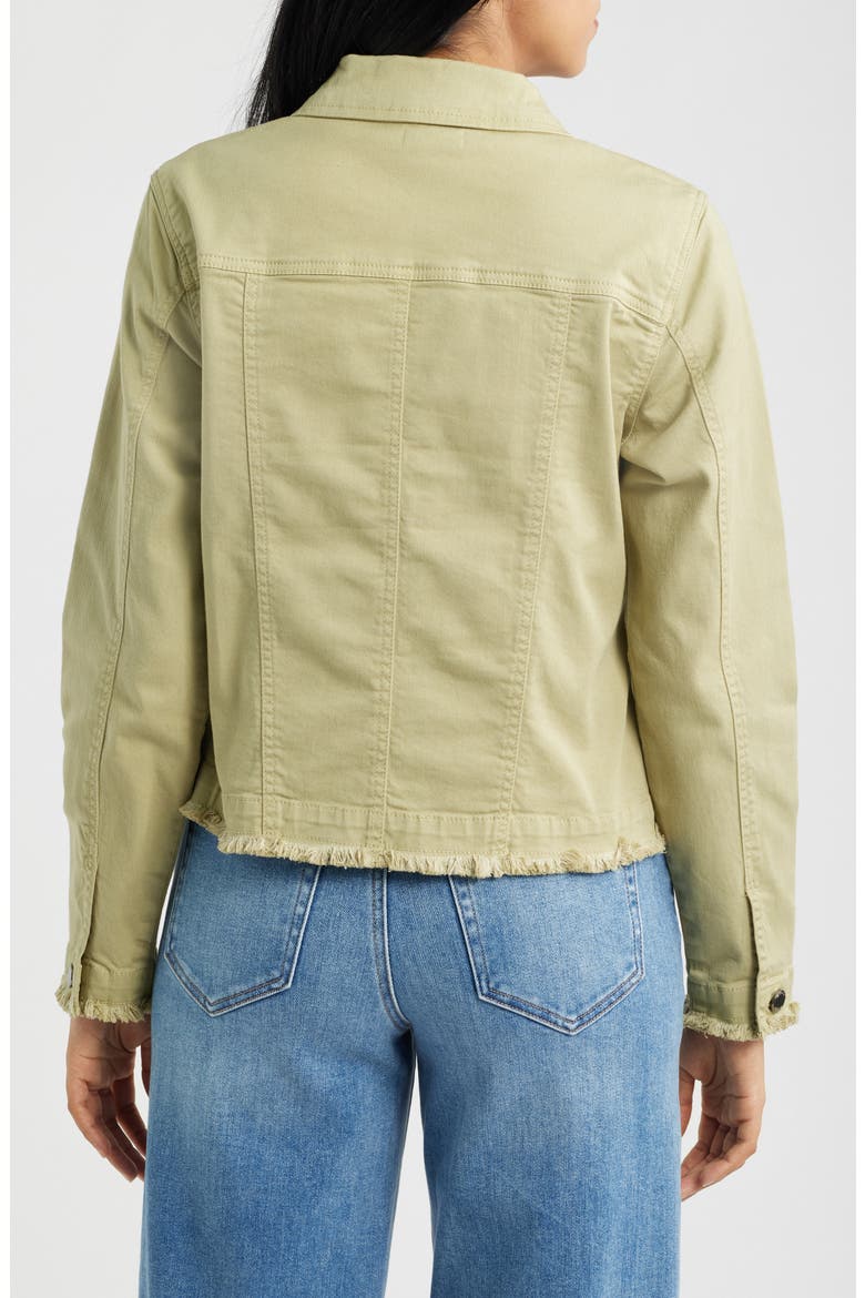 Frayed Denim Jacket, Alternate, color, SAGE GREEN