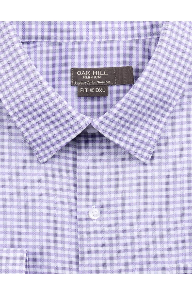 Oak Hill Premium by DXL Big & Tall Spring Check Dress Shirt, Alternate, color, Purple