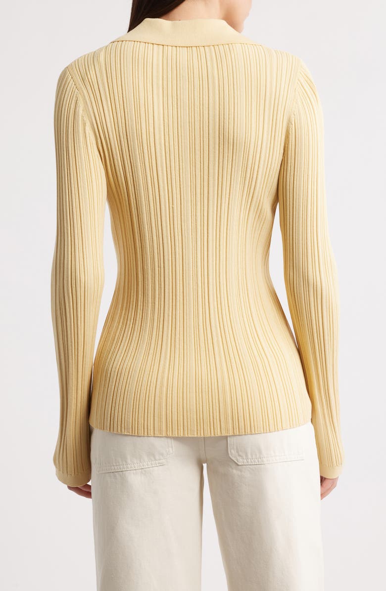 Collared V-Neck Rib Cardigan