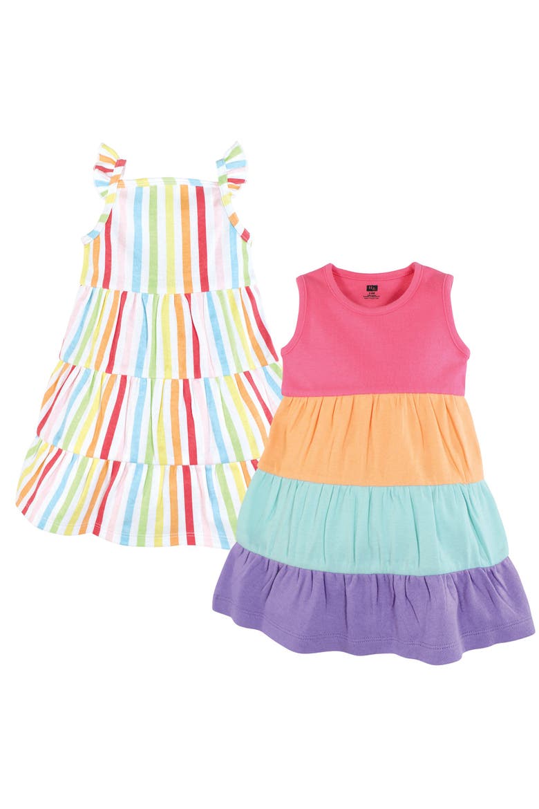 2Pk Dress Set(Toddler, Little Kid & Big Kid), Main, color, Rainbow Stripe