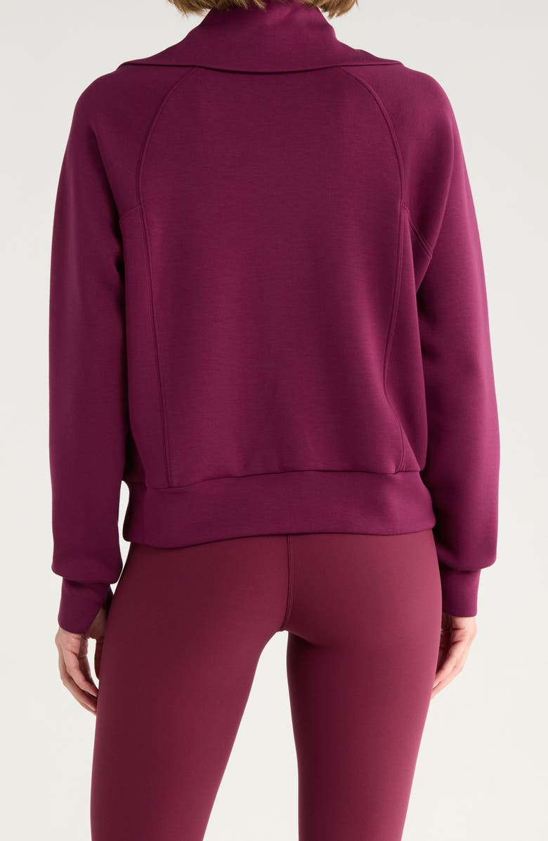 SPANX<sup>®</sup> AirEssentials Half Zip Sweatshirt, Alternate, color, Plum Berry