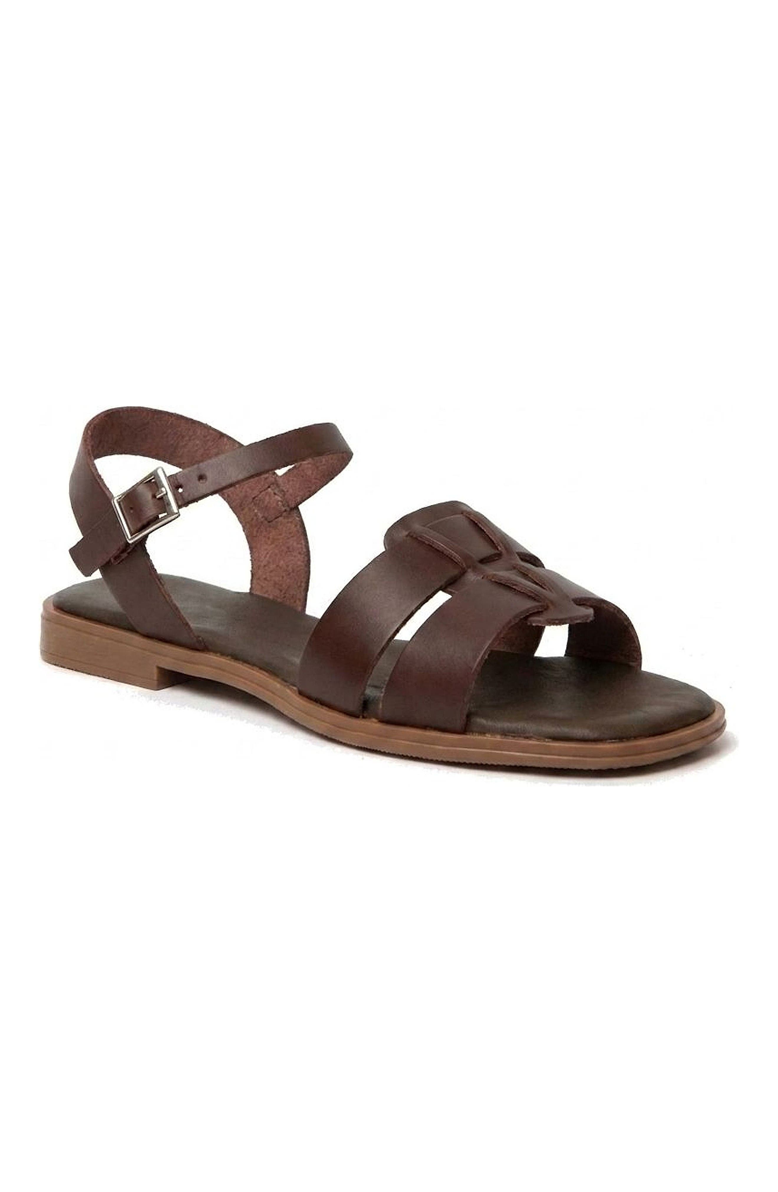 Niva Flat Sandal, Main, color, Chocolate