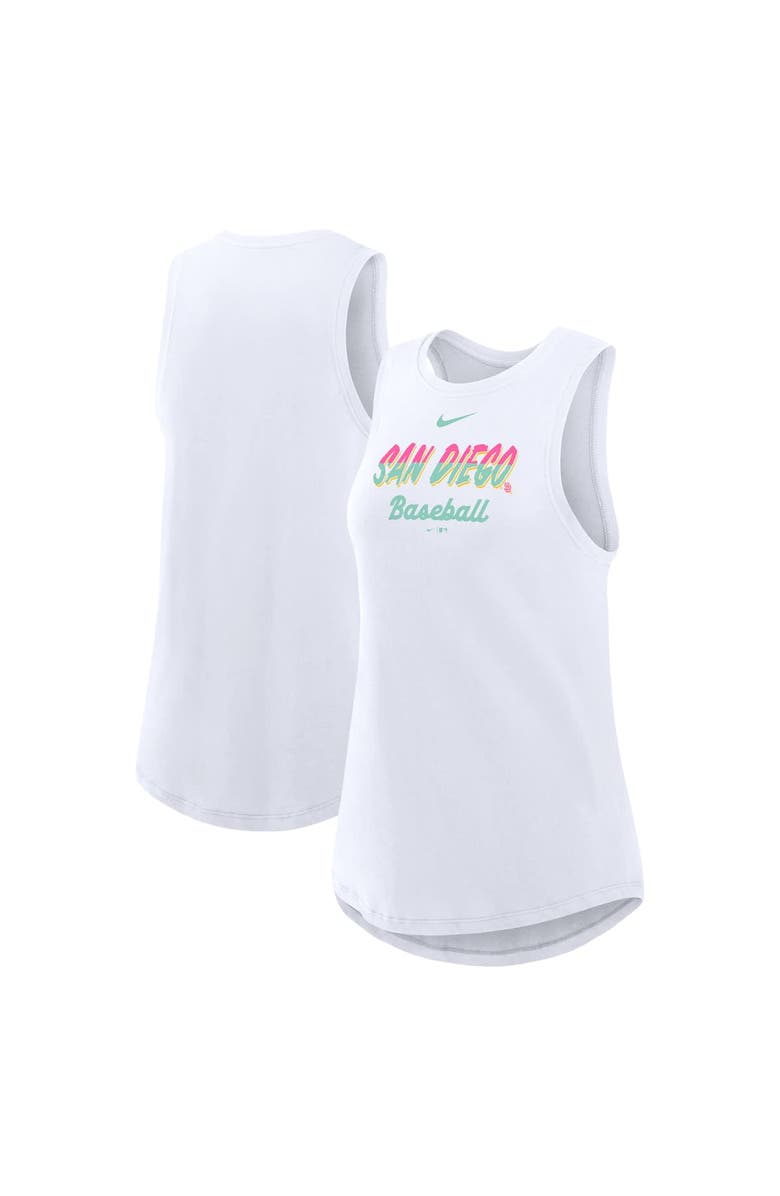 Nike Women's Nike White San Diego Padres City Connect Tricode High Neck Performance Tank Top, Main, color,