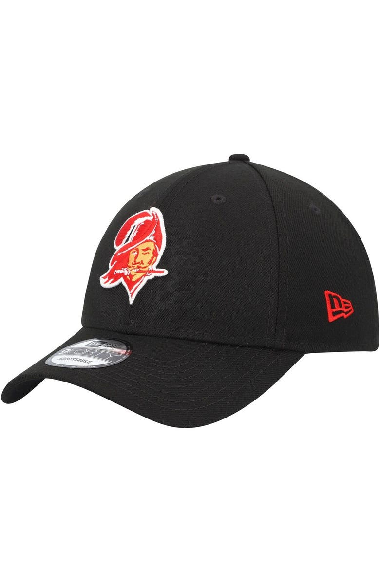 New Era Men's New Era Black Tampa Bay Buccaneers Throwback The League 9FORTY Adjustable Hat, Main, color, 