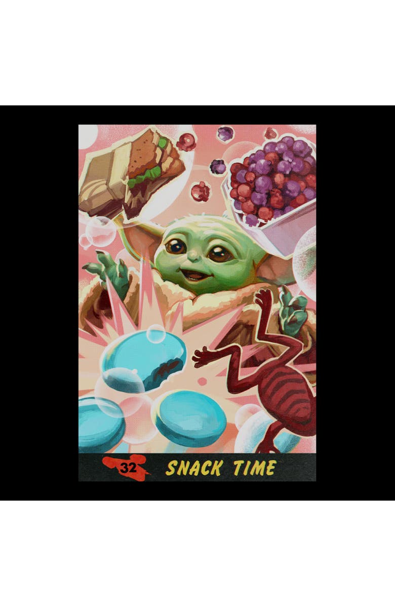 Star Wars: The Mandalorian and Grogu Junior's Star Wars The Mandalorian and Grogu The Child Snack Time Comic Art Graphic T-Shirt, Alternate, color, Black