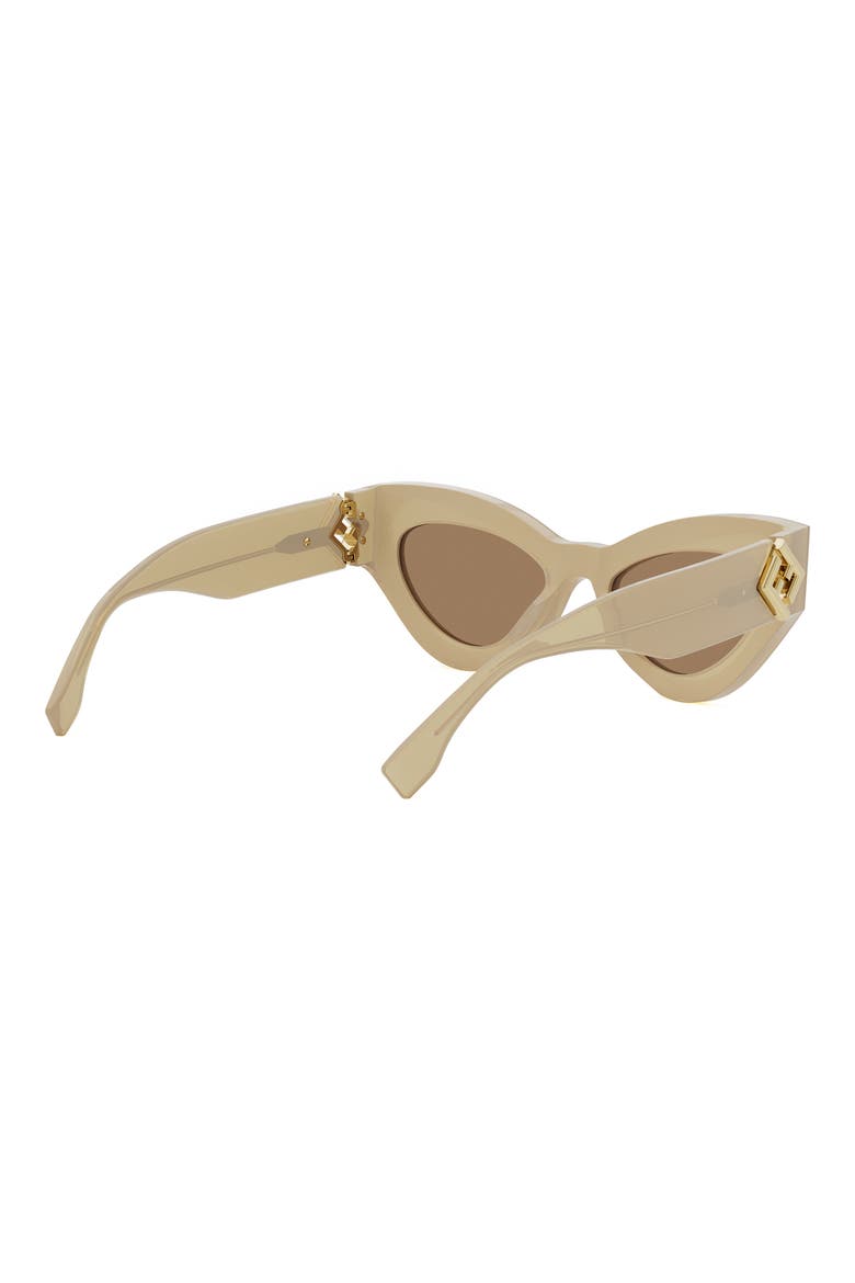 FF Diamonds 52mm Cat Eye Sunglasses, Alternate, color, SHINY BEIGE / BROWN