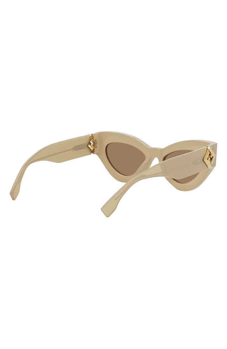 Fendi FF Diamonds 52mm Cat Eye Sunglasses, Alternate, color, Shiny Beige / Brown