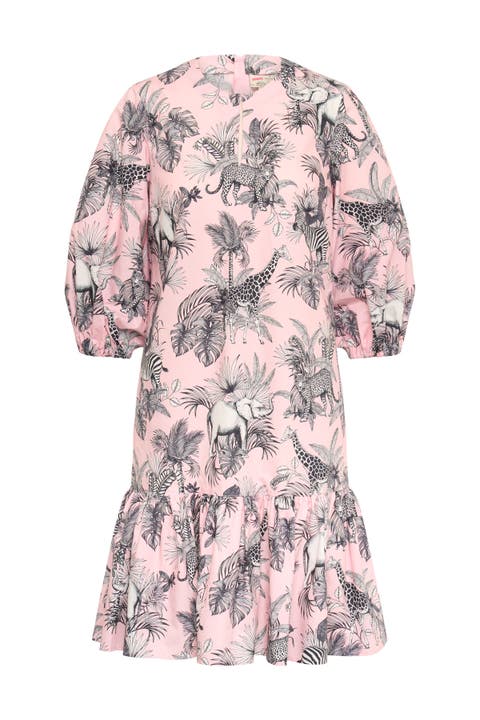 Printed Cotton Dress With Ruffles