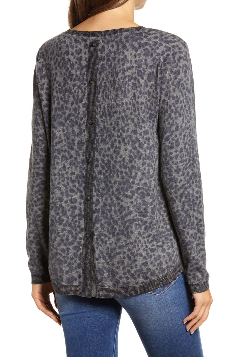 Wit & Wisdom Leopard Print Sweater, Alternate, color,