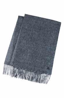 Brooks Brothers Houndstooth Wool & Cashmere Blend Fringe Scarf