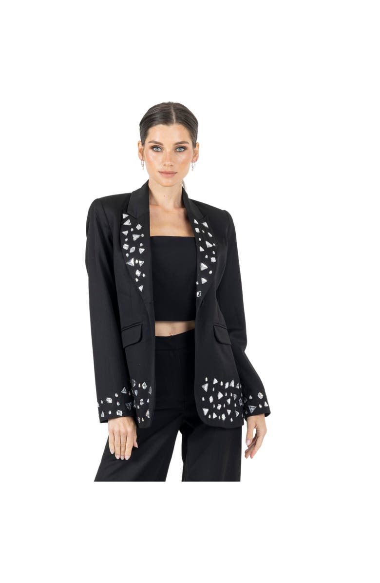 AKALIA Joslin White Stone Blazer, Alternate, color,