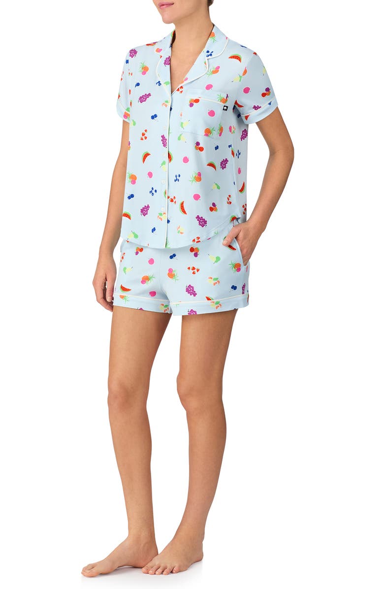Kate Spade New York print short pajamas, Alternate, color, Blue